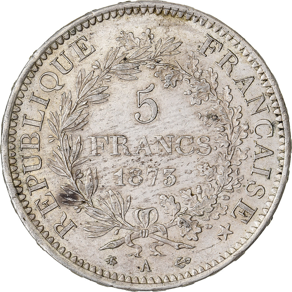 France, 5 Francs, Hercule, 1873, Paris, Silver, AU(55-58), Gadoury:745a