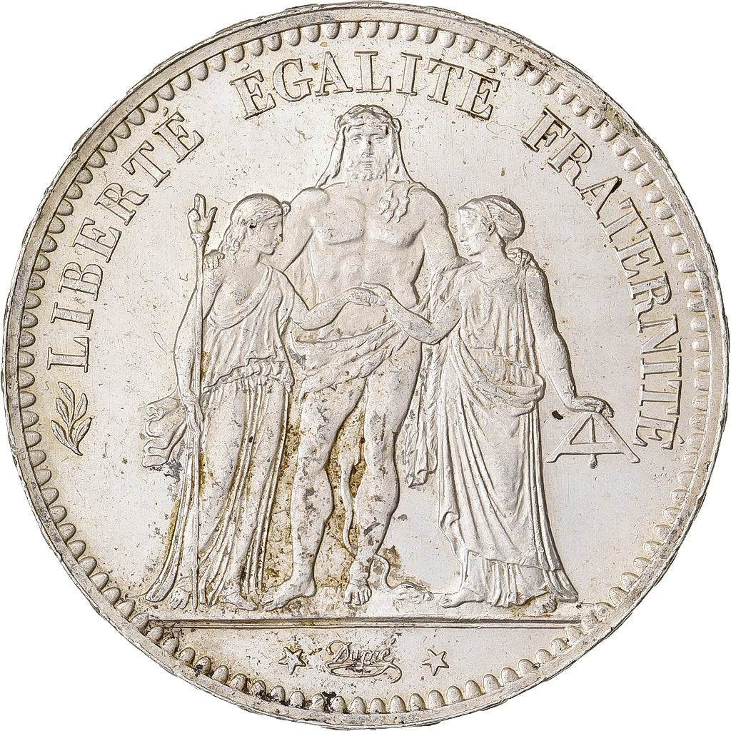 Francja, 5 Francs, Hercule, 1877, Paris, Rare in this quality, Srebro, MS(63)