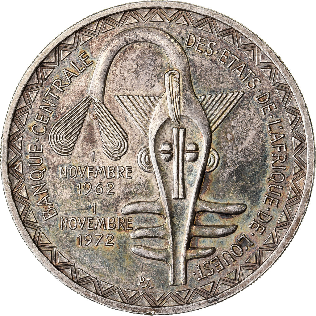 West Afrikaanse Staten, 500 Francs, 1972, Zilver, PR+, KM:7