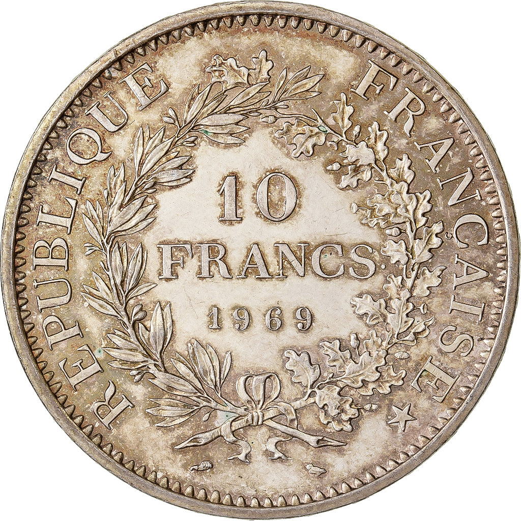 France, 10 Francs, Hercule, 1969, Paris, Silver, MS(60-62), Gadoury:813, KM:932