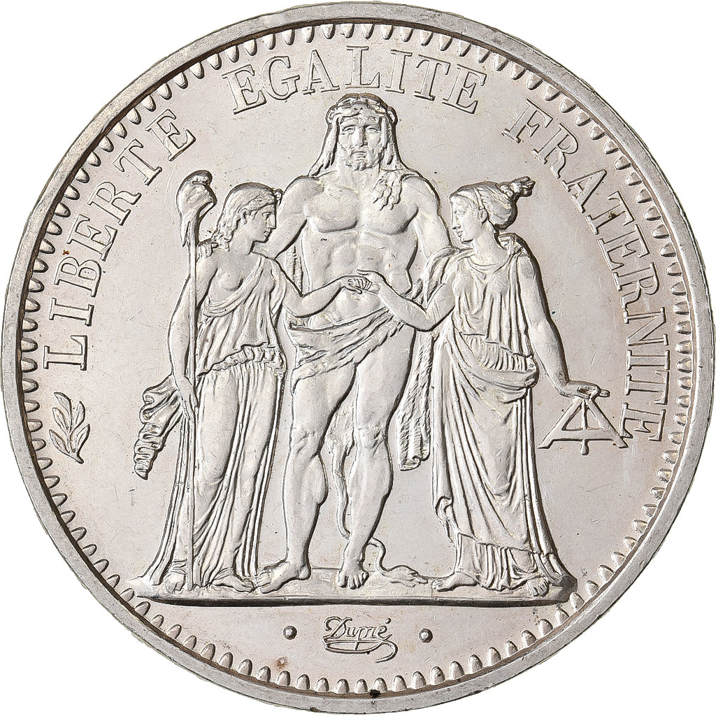 France, 10 Francs, Hercule, 1971, Paris, Silver, MS(63), KM:932