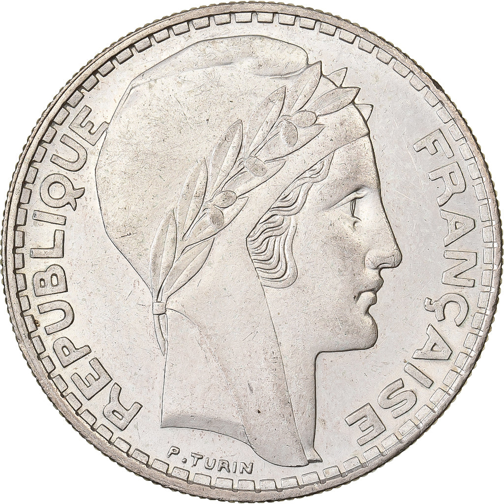 Francia, 20 Francs, Turin, 1934, Paris, Argento, SPL, Gadoury:852, KM:879