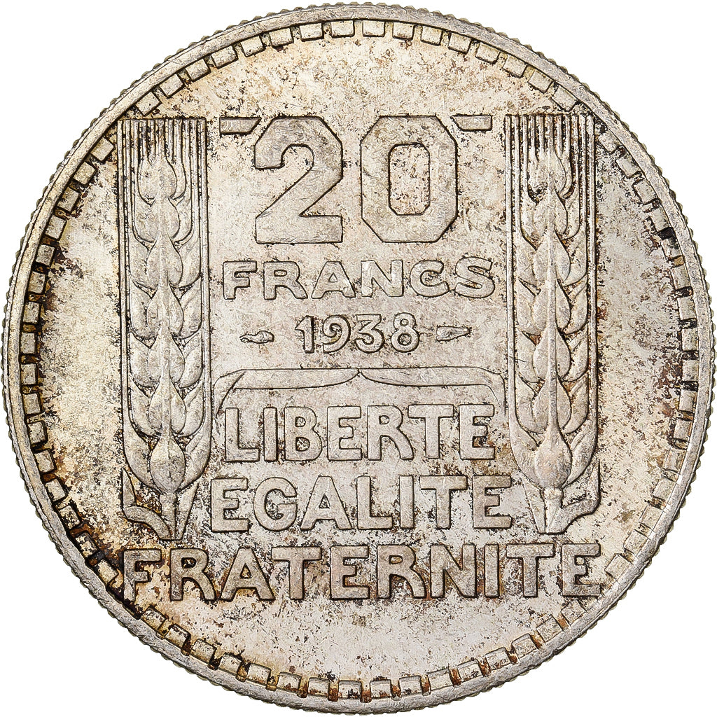 Francia, 20 Francs, Turin, 1938, Paris, Argento, SPL, Gadoury:852, KM:879