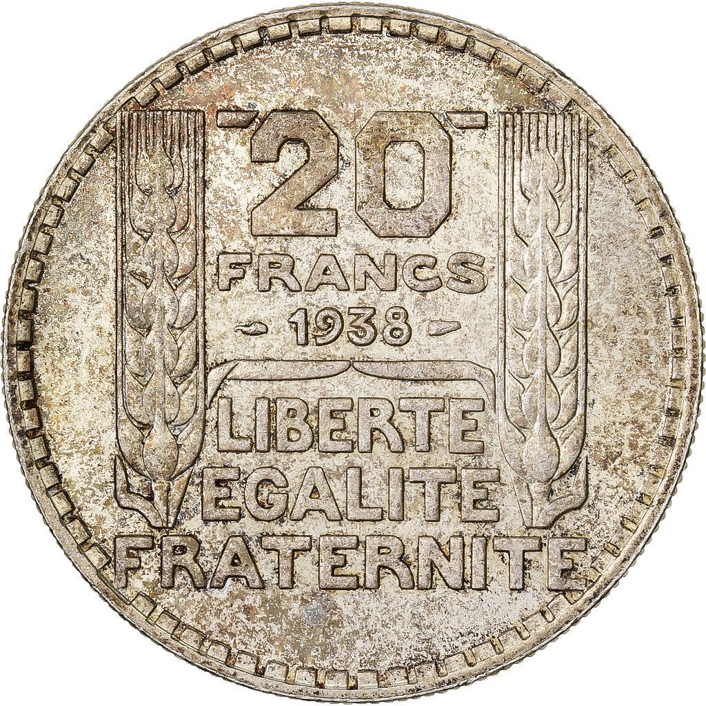Frankreich, 20 Francs, Turin, 1938, Paris, Silber, UNZ, Gadoury:852, KM:879