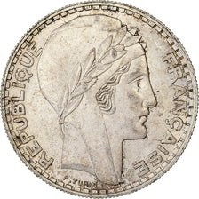 France, 20 Francs, Turin, 1938, Paris, Silver, MS(63), Gadoury:852, KM:879