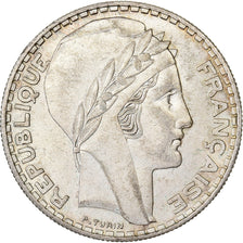 France, 20 Francs, Turin, 1938, Paris, Silver, MS(63), Gadoury:852, KM:879