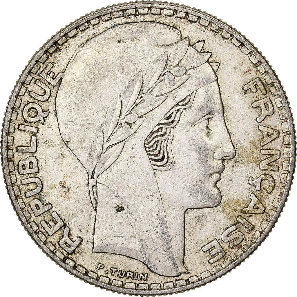 France, 20 Francs, Turin, 1937, Paris, Silver, EF(40-45), Gadoury:852, KM:879