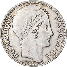 France, 20 Francs, Turin, 1937, Paris, Silver, EF(40-45), Gadoury:852, KM:879