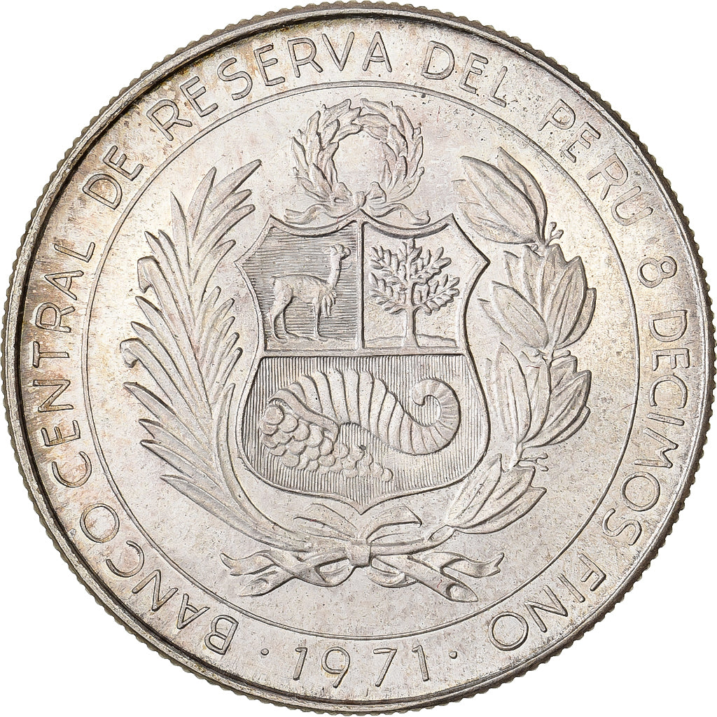 Peru, 50 Soles, 1971, Lima, Silver, MS(65-70), KM:256