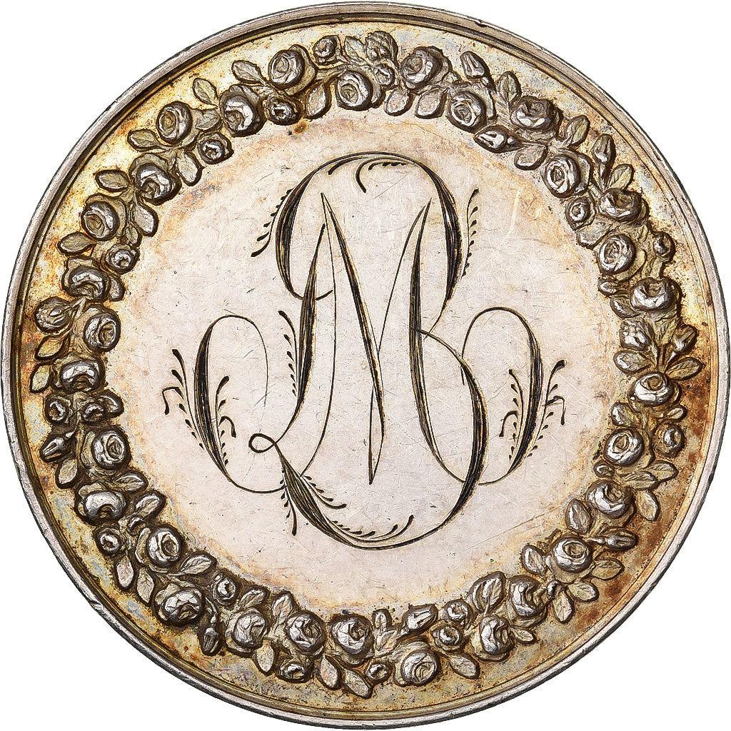 France, Medal, Mariage, Religion, 1859, Silver, Merley, AU(55-58)
