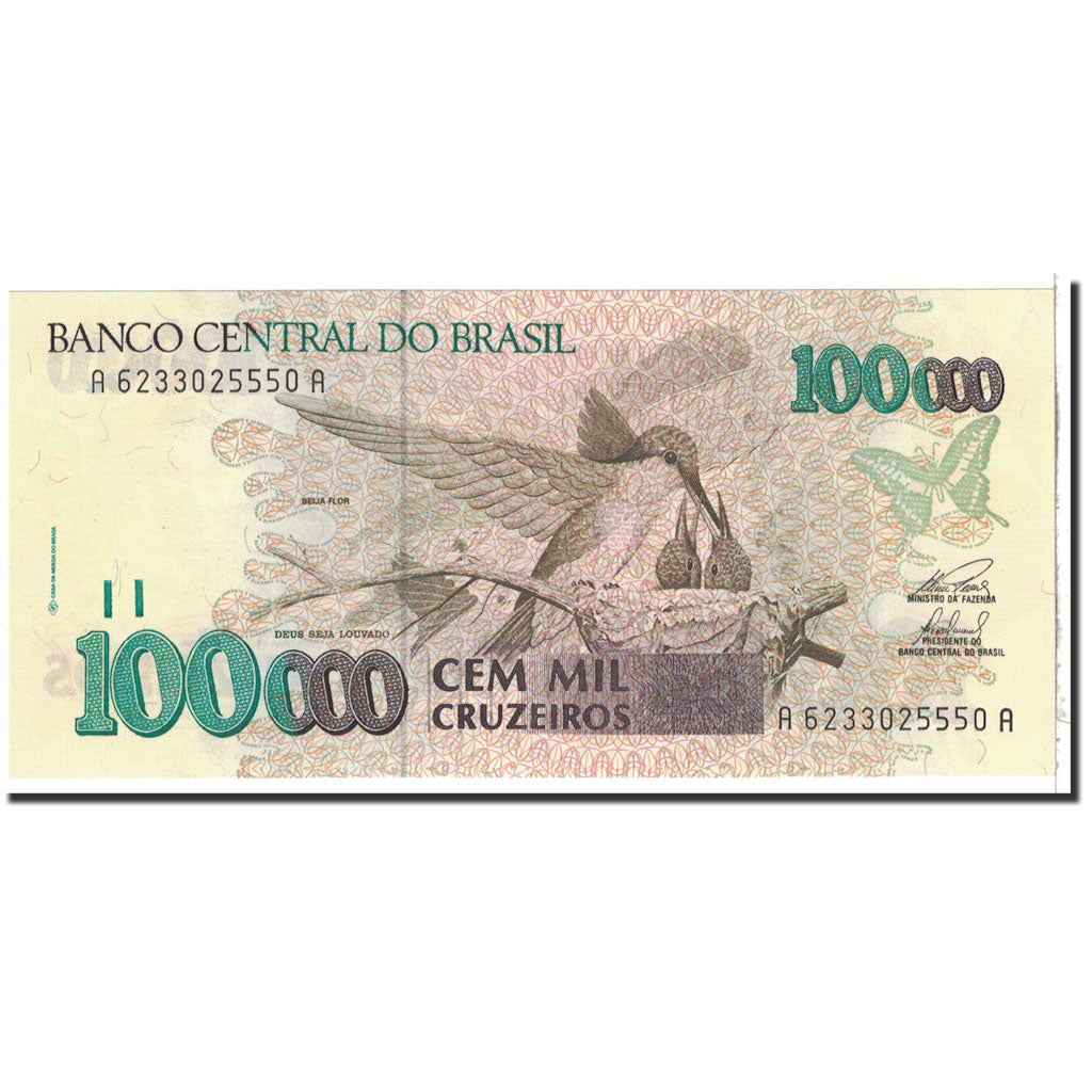 Billet, Brésil, 100,000 Cruzeiros, 1993, Undated, KM:235c, NEUF