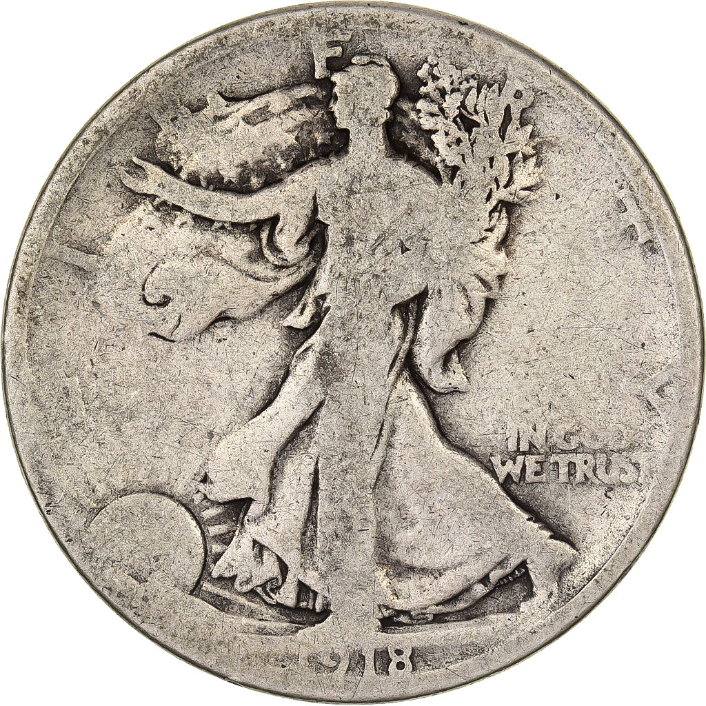 Estados Unidos da América, Half Dollar, Walking Liberty, 1918, Philadelphia
