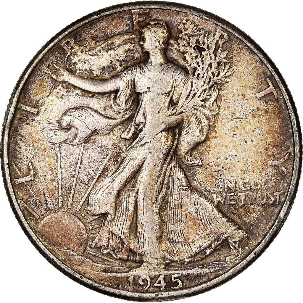 United States, Half Dollar, Walking Liberty, 1945, Philadelphia, Silver