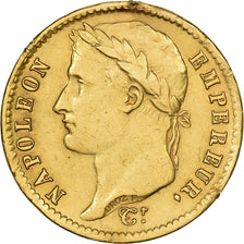 Francia, 20 Francs, Napoléon I, 1808, Paris, Oro, BB+, Gadoury:1024, KM:687.1