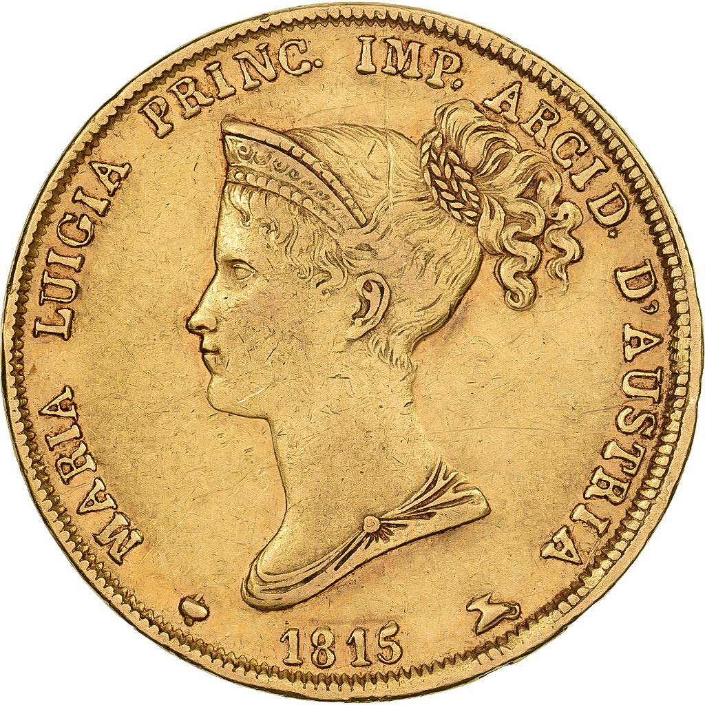 Italian States, PARMA, Maria Luigia, 40 Lire, 1815, Parma, Gold, VF(30-35)