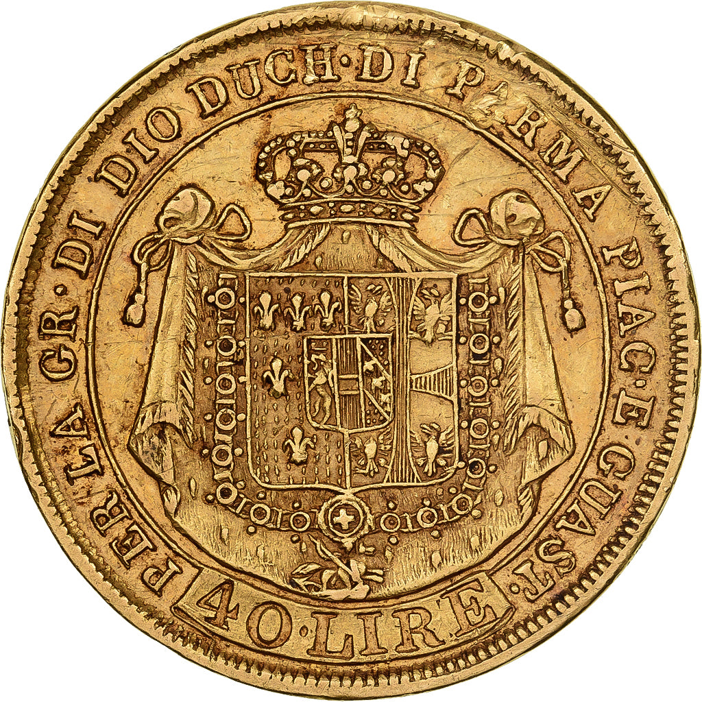 Italian States, PARMA, Maria Luigia, 40 Lire, 1815, Parma, Gold, VF(30-35)