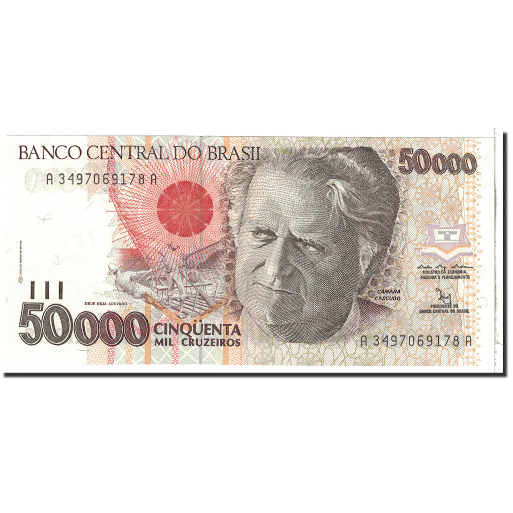 Billet, Brésil, 50,000 Cruzeiros, 1992, Undated, KM:234a, NEUF