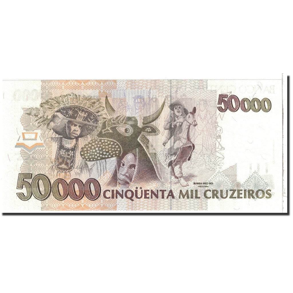 Billet, Brésil, 50,000 Cruzeiros, 1992, Undated, KM:234a, NEUF