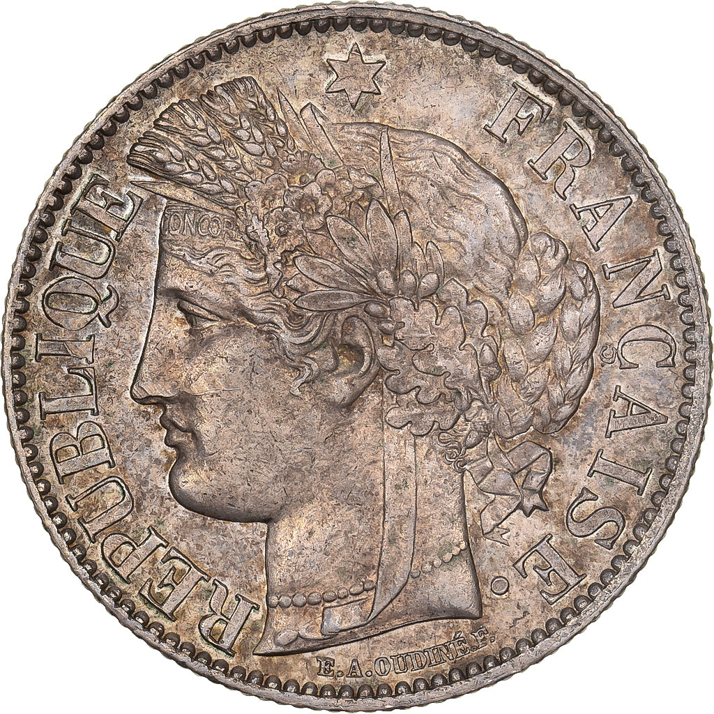 Frankreich, 2 Francs, Cérès, 1871, Paris, Silber, VZ+, Gadoury:530, KM:817.1