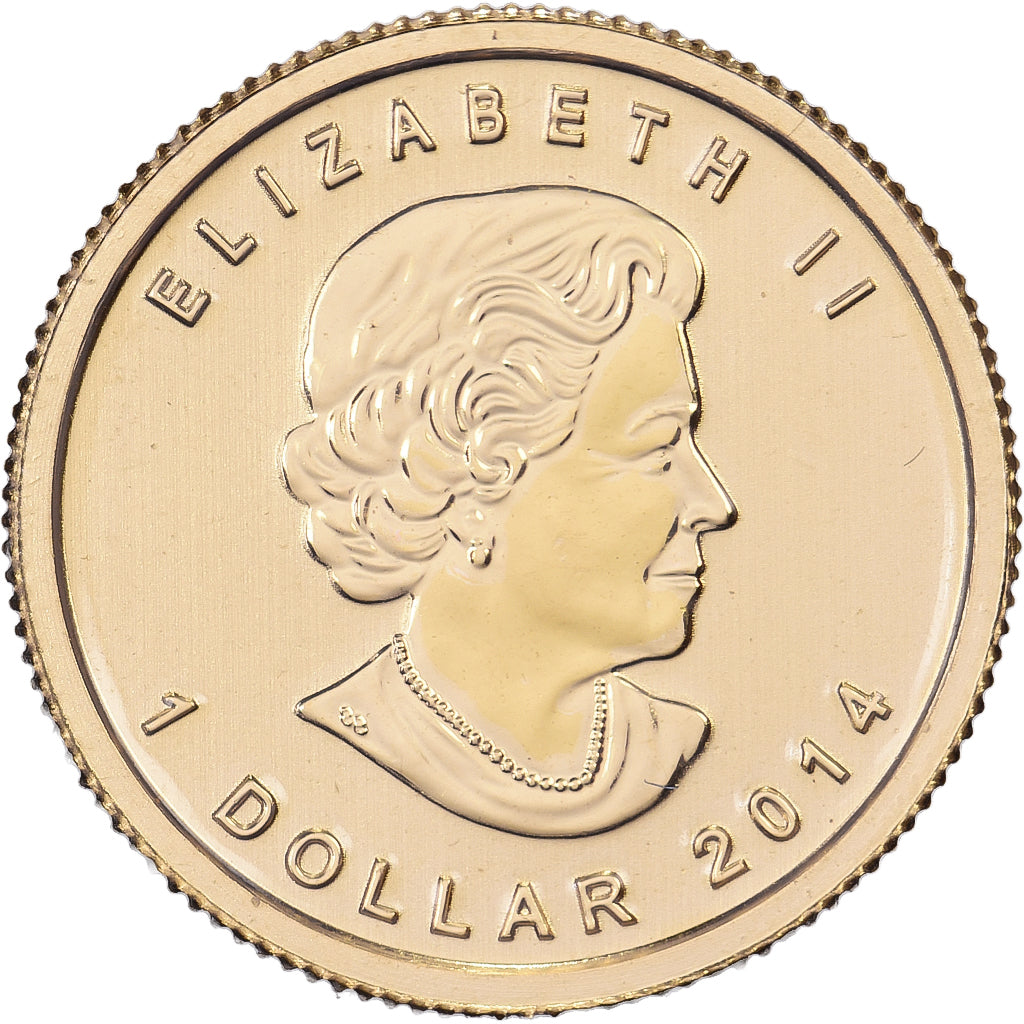 Canada, Elizabeth II, Dollar, 1/20 Oz, Maple Leaf, 2014, Gold, MS(65-70)