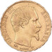França, 20 Francs, Napoléon III, 1855, Lyon, Dourado, EF(40-45), Gadoury:1061
