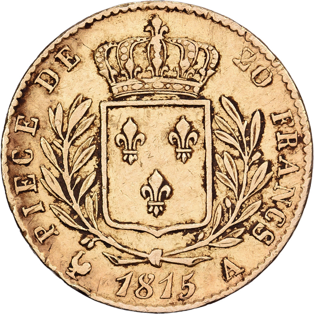 France, 20 Francs, Louis XVIII, 1815, Paris, Or, TB+, KM:706