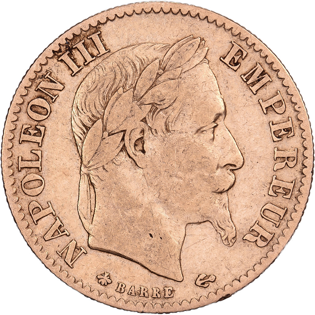 França, 10 Francs, Napoléon III, 1865, Paris, Dourado, VF(30-35)
