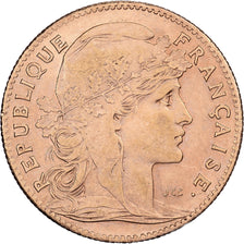 Frankreich, 10 Francs, Marianne Coq, 1907, Paris, Gold, VZ, KM:846