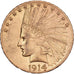 United States, $10, Eagle, Indian Head, 1914, Philadelphia, Gold, AU(50-53)