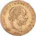 Węgry, Franz Joseph I, 4 Forint 10 Francs, 1887, Kremnica, Złoto, VF(30-35)