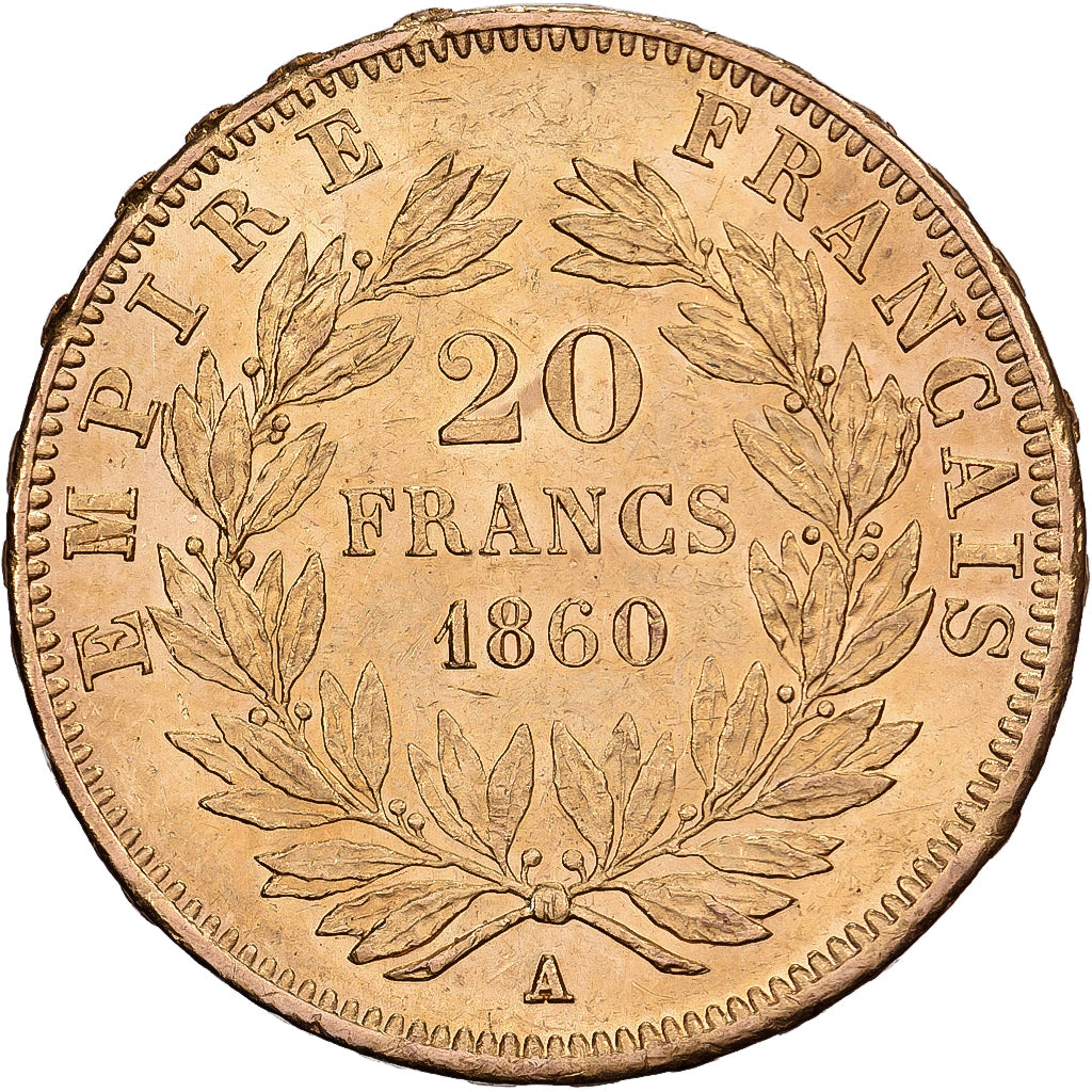 France, 20 Francs, Napoléon III, 1860, Paris, Or, SUP, Gadoury:1061, KM:781.1