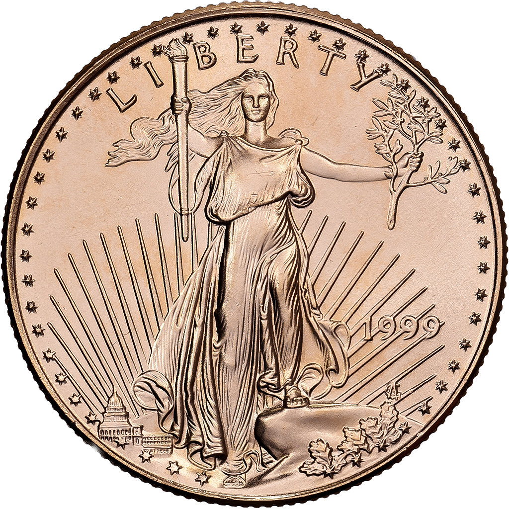 Stati Uniti, $25, American Eagle, 1999, Philadelphia, 1/2 Oz, Oro, FDC, KM:218