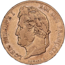 Francja, 20 Francs, Louis-Philippe, 1841, Paris, Złoto, VF(30-35)