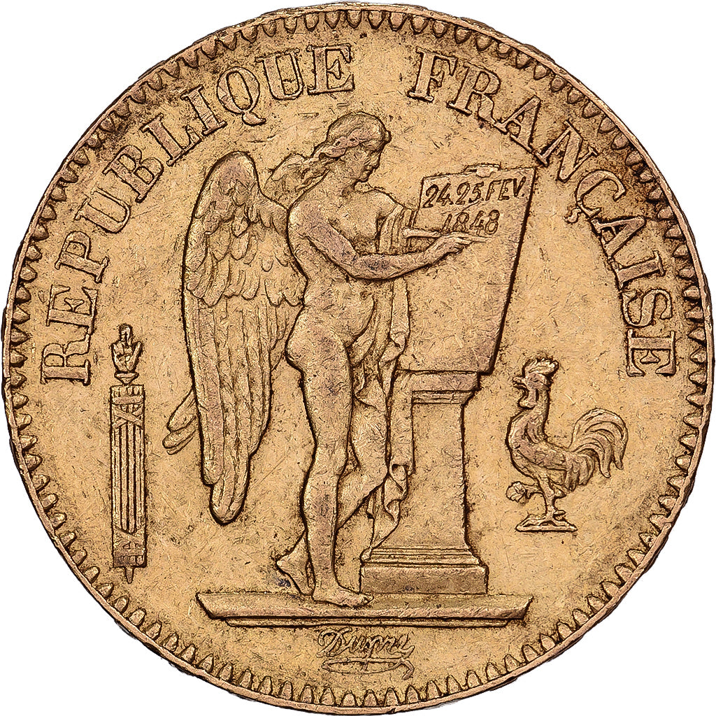 Francia, 20 Francs, Génie, 1848, Paris, Oro, BB, KM:757