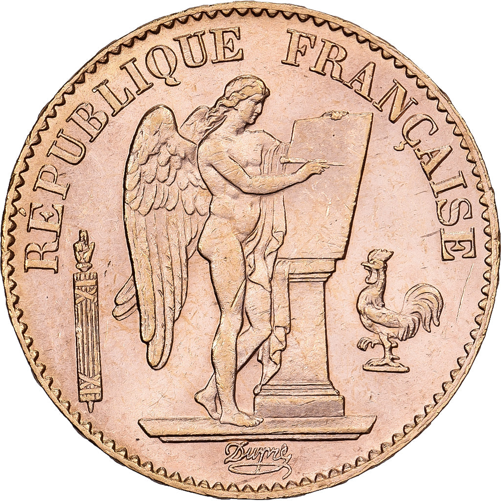 France, 20 Francs, Génie, 1893, Paris, Gold, MS(60-62), Gadoury:1063, KM:825