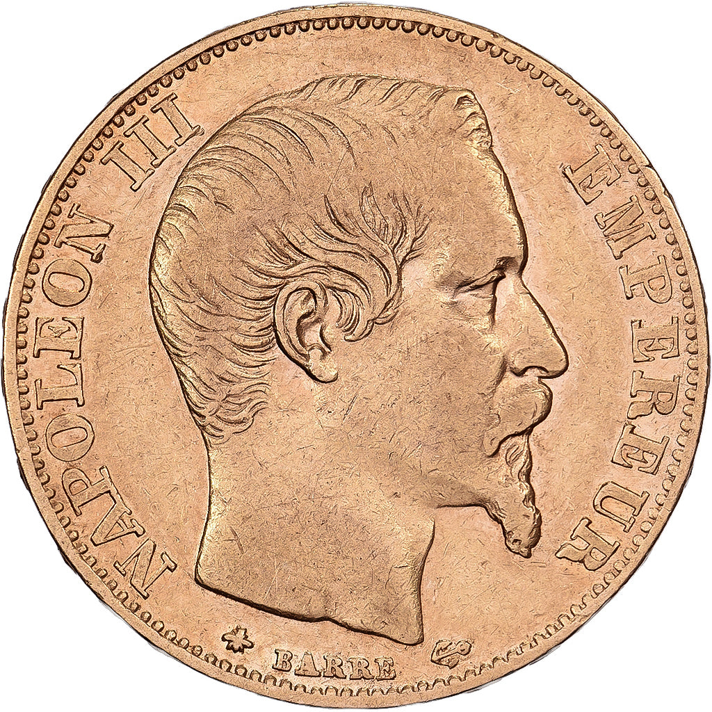 Francia, 20 Francs, Napoléon III, 1855, Strasbourg, Oro, MBC, Gadoury:1061