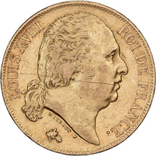 Frankreich, 20 Francs, Louis XVIII, 1816, Paris, Gold, S+, Gadoury:1028
