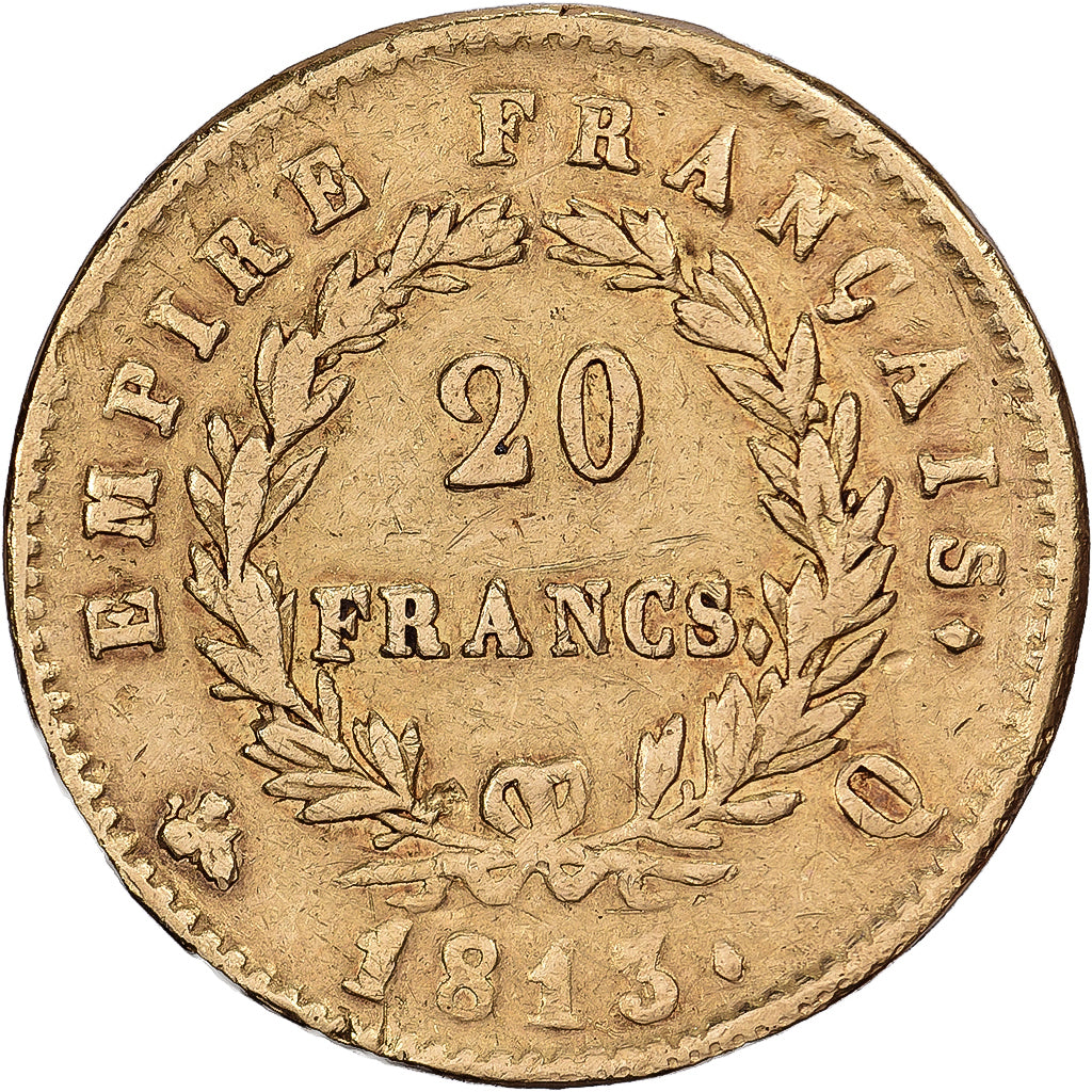 France, 20 Francs, Napoléon I, 1813, Perpignan, Gold, VF(30-35), Le