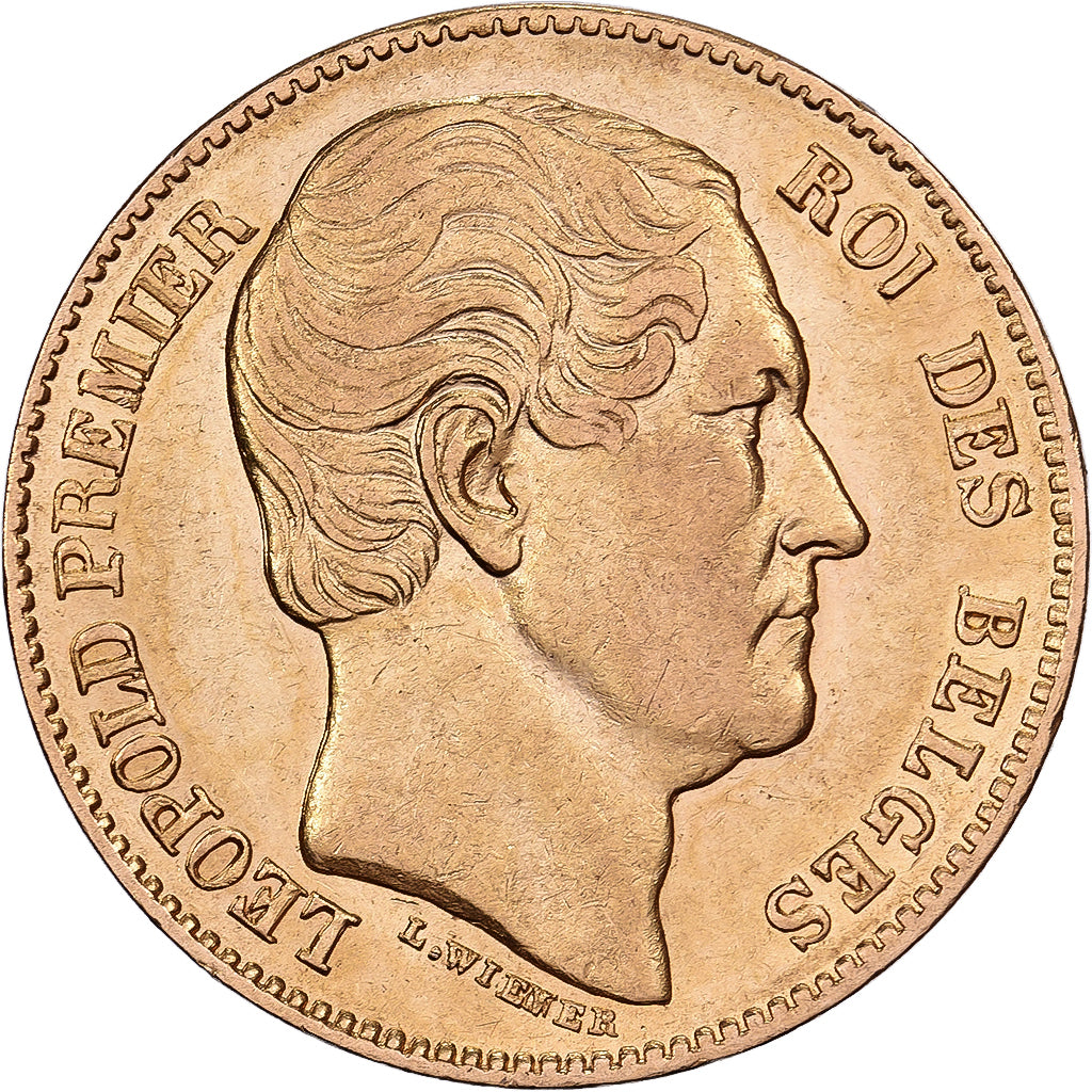 België, 20 Francs, Leopold I, 1865, Brussels, Goud, ZF, KM:23