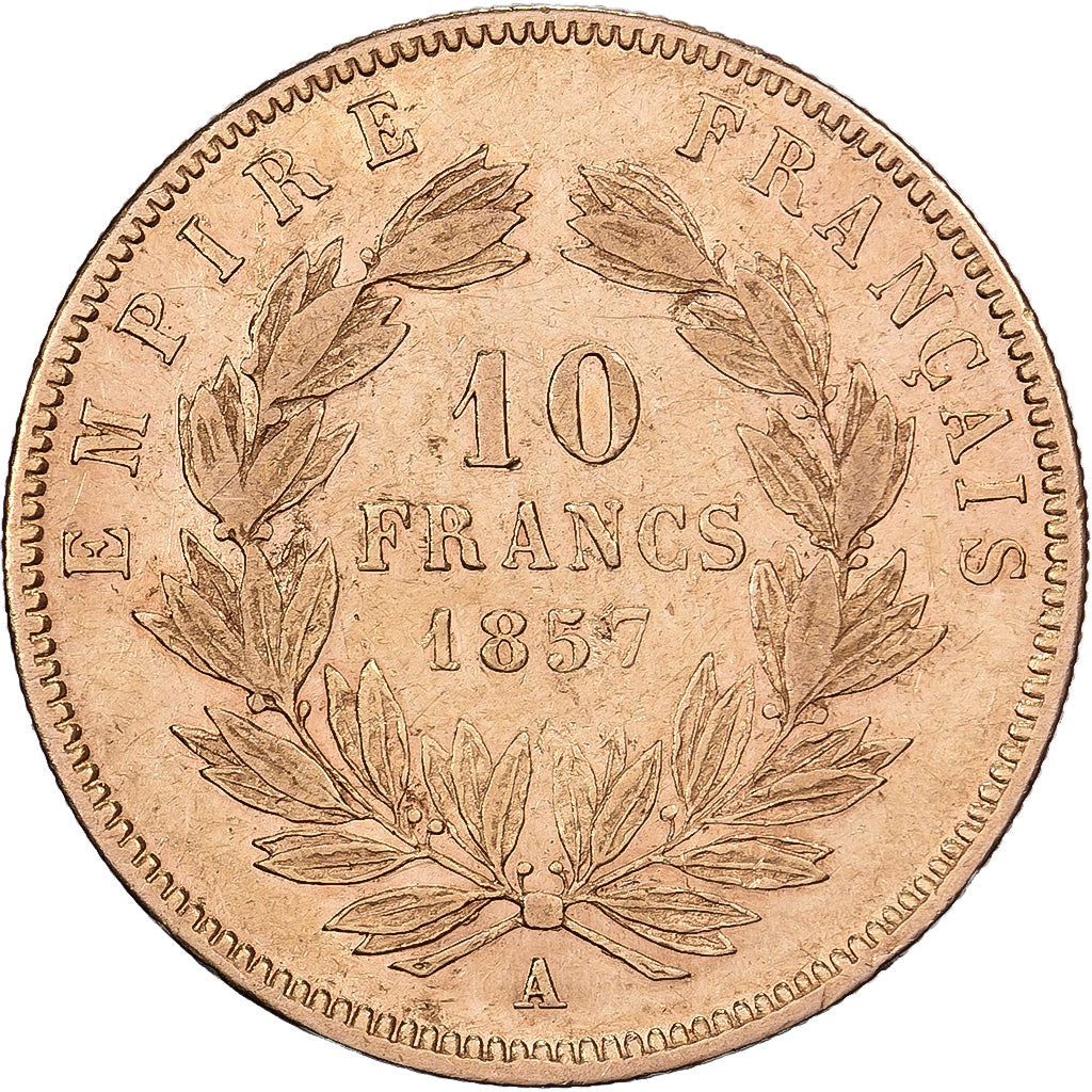 Frankrijk, 10 Francs, Napoléon III, 1857, Paris, Goud, FR+, Gadoury:1014