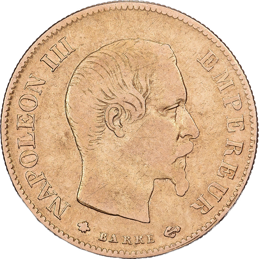 Francja, 10 Francs, Napoléon III, 1860, Strasbourg, Złoto, VF(30-35)