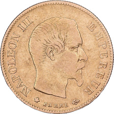 Francja, 10 Francs, Napoléon III, 1860, Strasbourg, Złoto, VF(30-35)