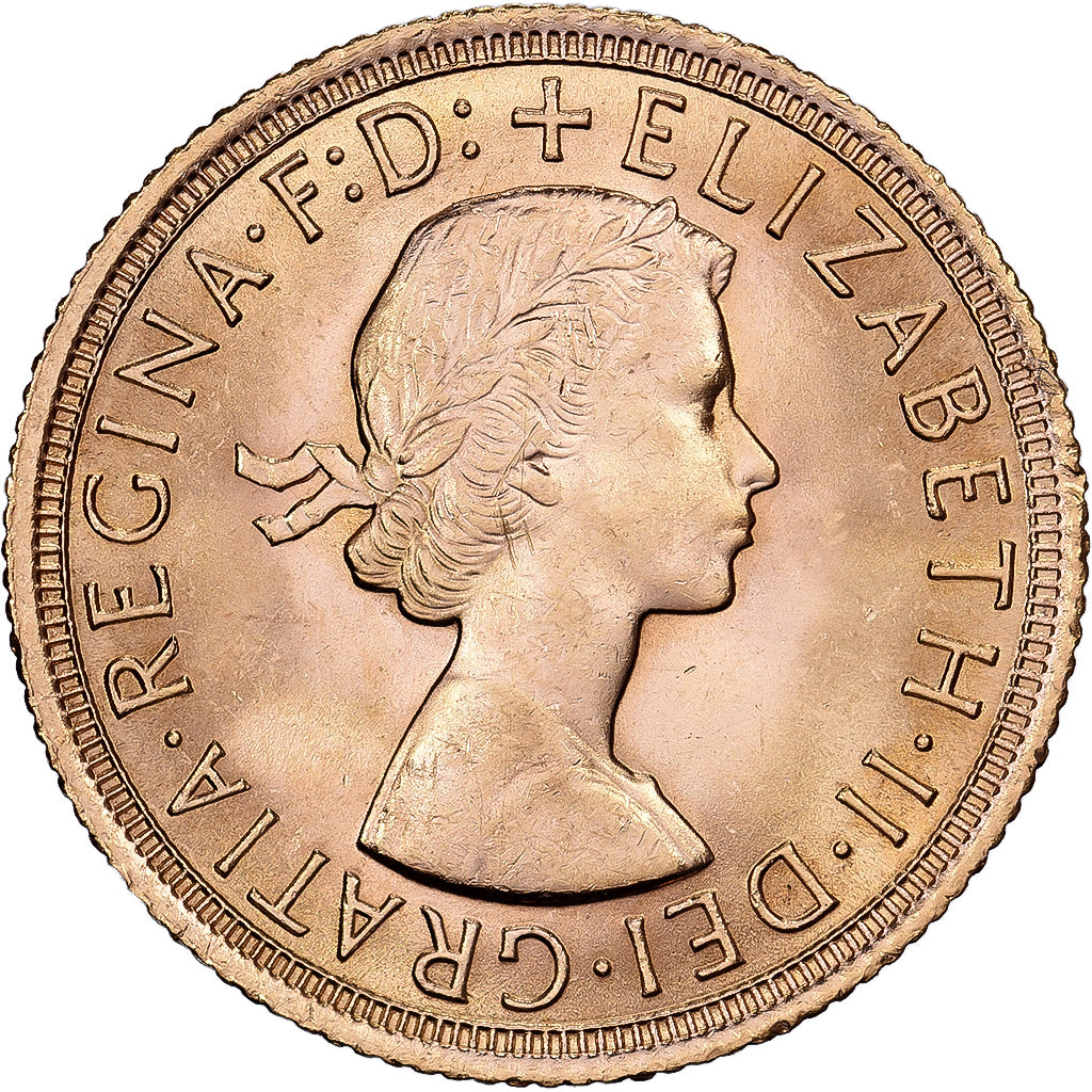 Great Britain, Elizabeth II, Sovereign, 1966, Gold, MS(64), KM:908