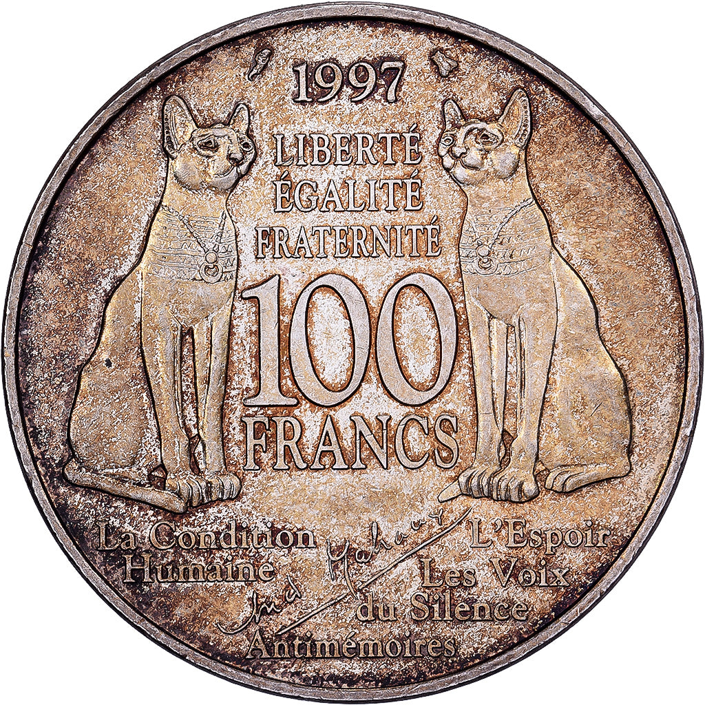 Frankrijk, 100 Francs, André Malraux, 1997, Paris, Zilver, PR, Gadoury:954