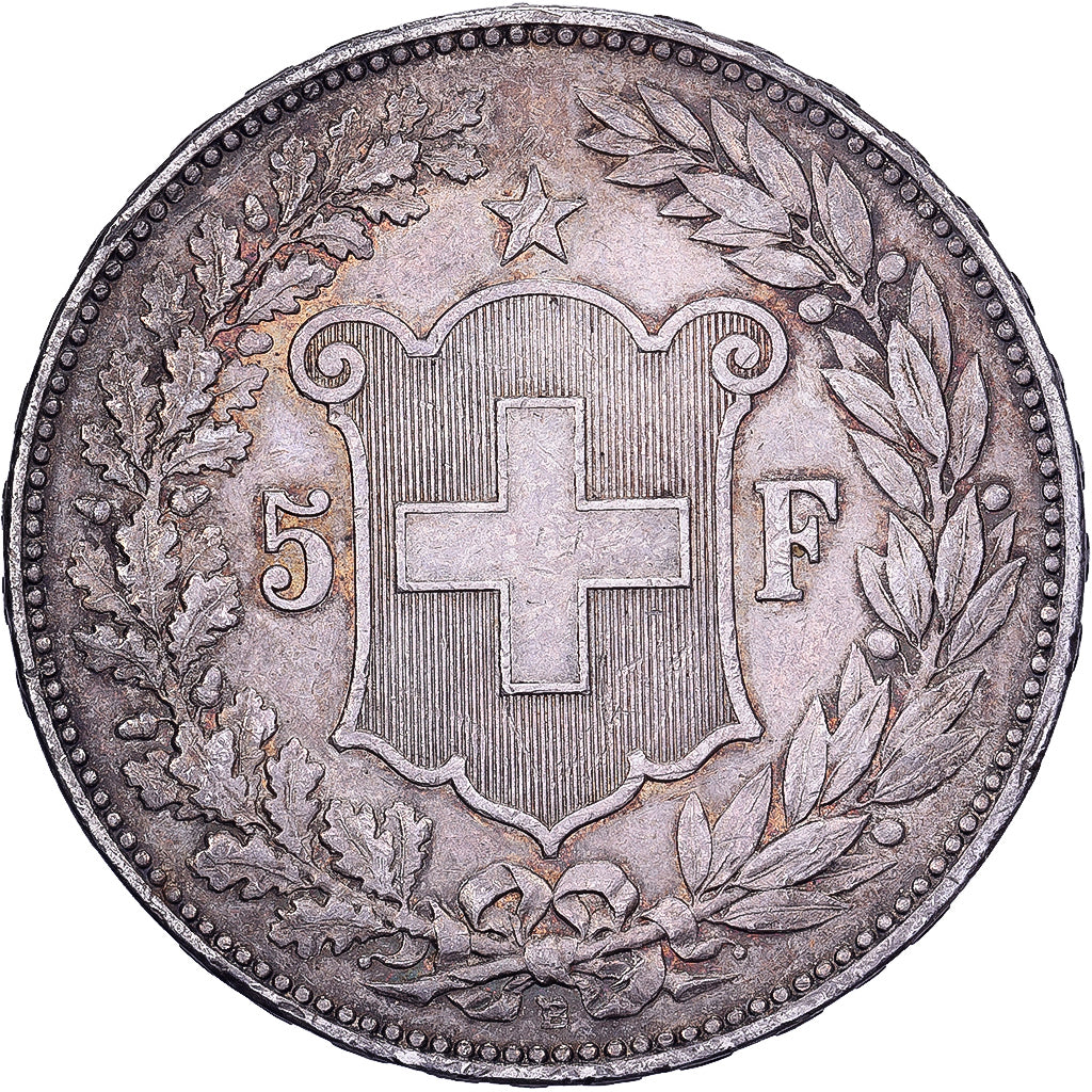 Suisse, 5 Francs, 1908, Bern, Argent, TTB, KM:34