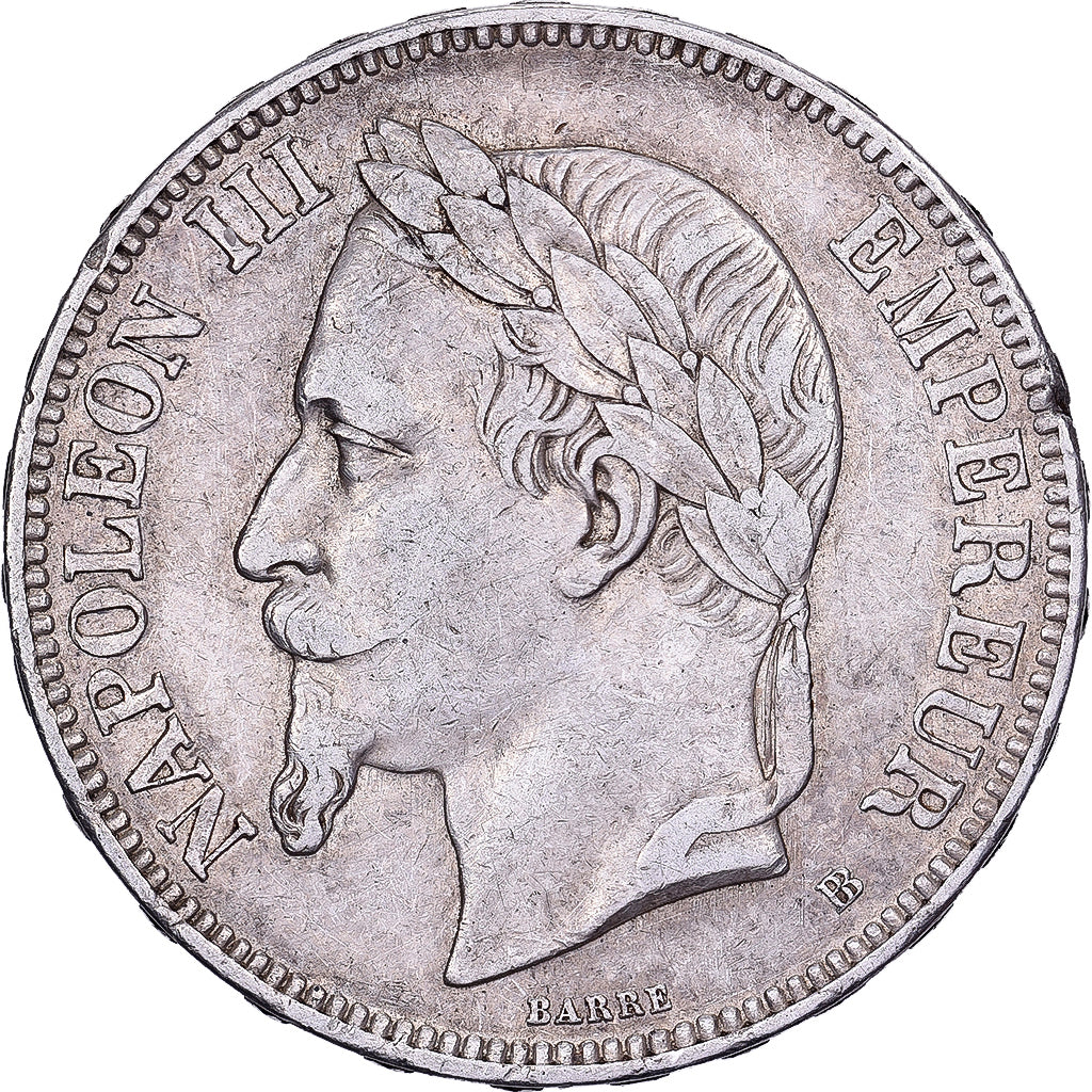 Francia, 5 Francs, Napoléon III, 1870, Strasbourg, Argento, BB+, Gadoury:739