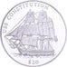 Liberia, 20 Dollars, History of Navigation, 2000, USS Constitution, Silver