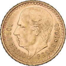 Mexiko, 2-1/2 Pesos, 1945, Mexico, Gold, UNZ, KM:463