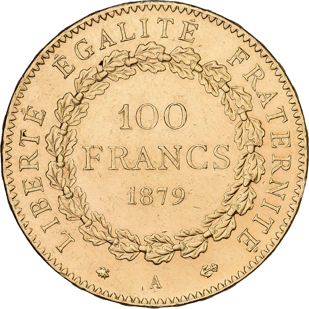 France, 100 Francs, Génie, 1879, Paris, Gold, AU(50-53), Gadoury:1137, KM:832