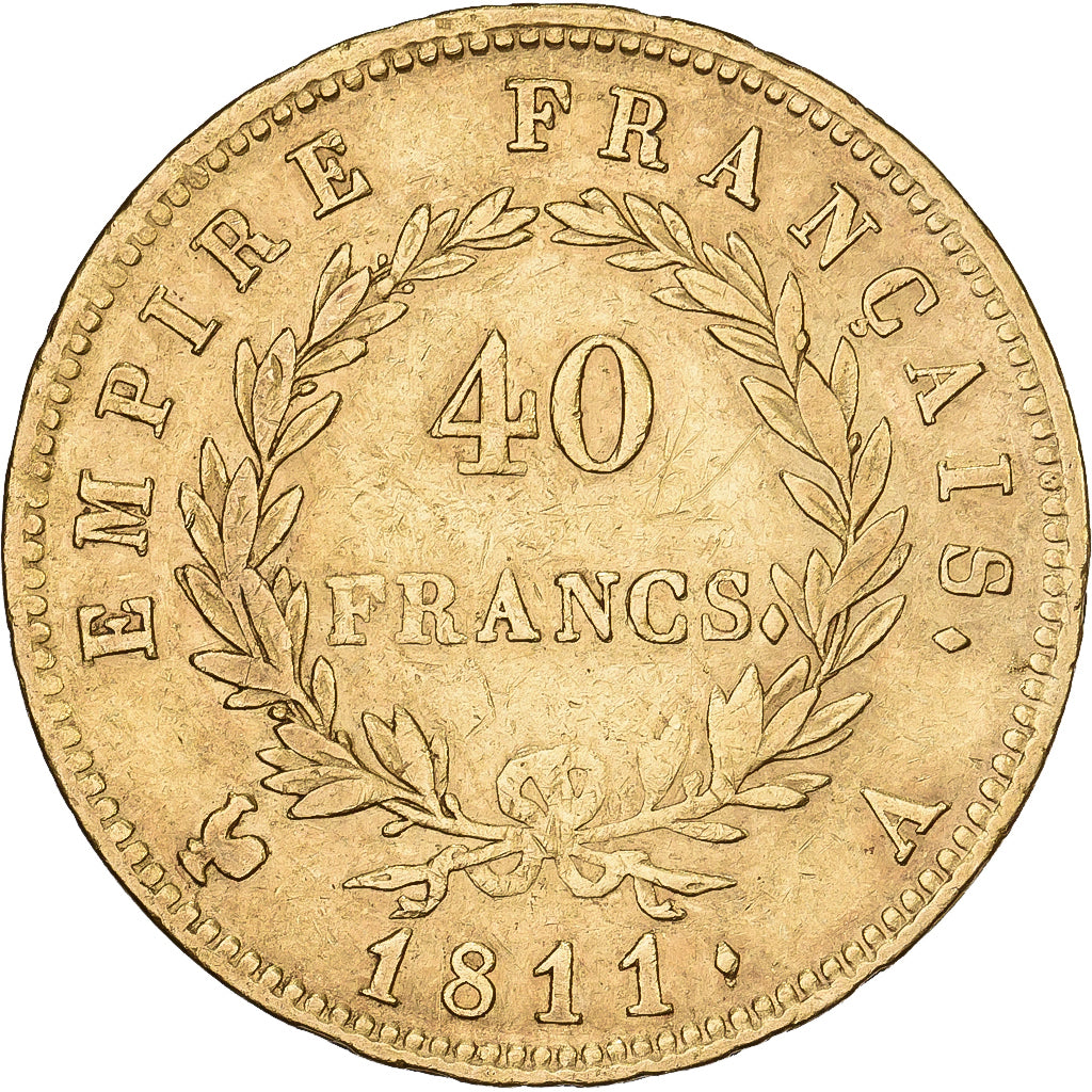 France, 40 Francs, Napoléon I, 1811, Paris, Gold, EF(40-45), Gadoury:1084